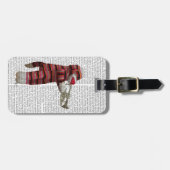 Sock Monkey spielt Trumpet Gepäckanhänger (Vorderseite horizontal)