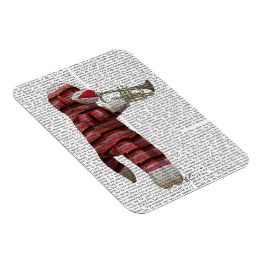 Sock Monkey spielt Trumpet Magnet (Rechte Seite)