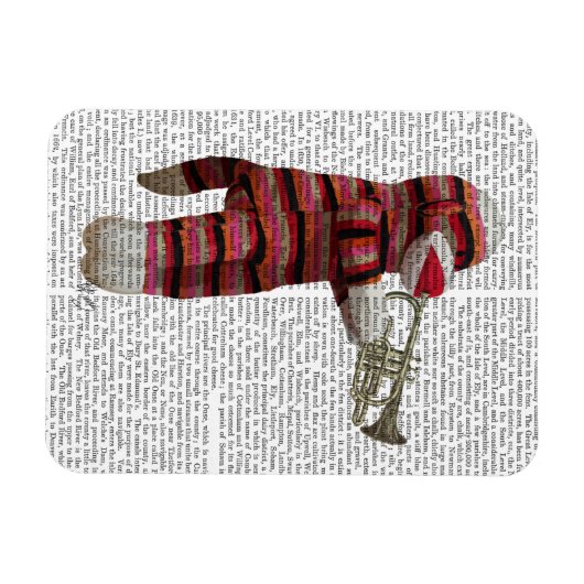 Sock Monkey spielt Trumpet Magnet (Horizontal)