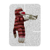 Sock Monkey spielt Trumpet Magnet (Vertikal)