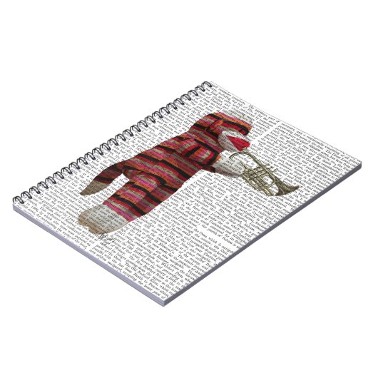 Sock Monkey spielt Trumpet Notizblock (Linke Seite)