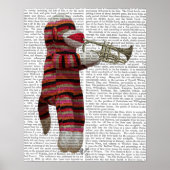Sock Monkey spielt Trumpet Poster (Vorne)