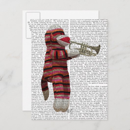 Sock Monkey spielt Trumpet Postkarte (Vorne/Hinten)