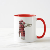 Sock Monkey spielt Trumpet