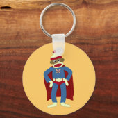 Sock Monkey Superhero Schlüsselanhänger (Vorderseite)