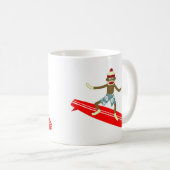 Sock Monkey Surfer Kaffeetasse (VorderseiteRechts)