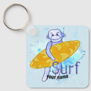 Sock Monkey Surfer Schlüsselanhänger