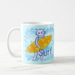 Sock Monkey Surfer Tasse