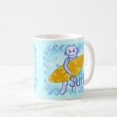 Sock-Monkey-Surfer-Tasse Kaffeetasse (VorderseiteRechts)
