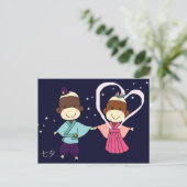 Sock Monkey Tanabata Postkarte (Stehend Vorderseite)