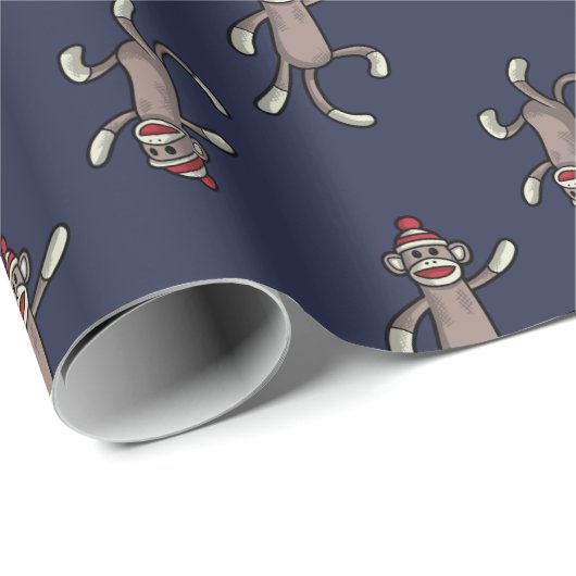 Sock Monkey | Tanzaffäsche Geschenkpapier (Rolleneckpunkt)