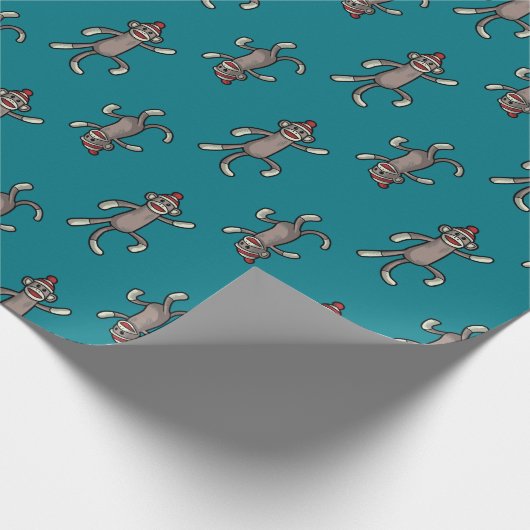 Sock Monkey | Tanzaffäsche Geschenkpapier (Ecke)