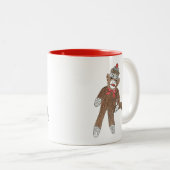 Sock-Monkey-Tasse Zweifarbige Tasse (VorderseiteRechts)