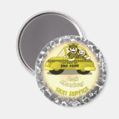 Sock Monkey Taxi Magnet (Vorderseite/Rückseite)
