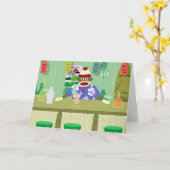 Sock Monkey Tiki Bar Karte (Gelbe Blume)