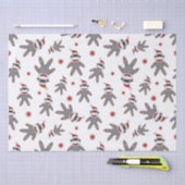 Sock Monkey Tragen Weihnachtsmannmütze Weihnachtsm Seidenpapier (Handwerk)