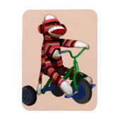 Sock Monkey Tricycle Magnet (Vertikal)