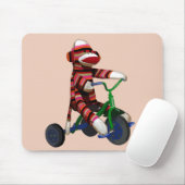 Sock Monkey Tricycle Mousepad (Mit Mouse)