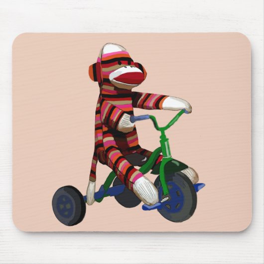 Sock Monkey Tricycle Mousepad (Vorne)