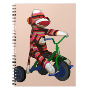 Sock Monkey Tricycle Notizblock
