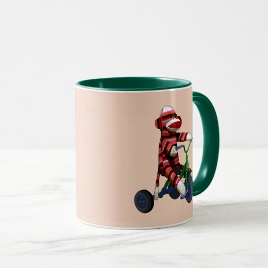 Sock Monkey Tricycle Tasse (VorderseiteRechts)