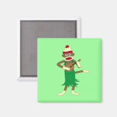 Sock Monkey Ukulele Magnet (Vorderseite/Rückseite)