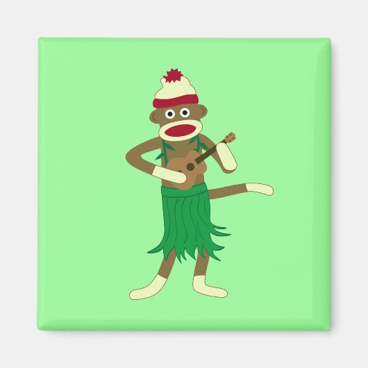 Sock Monkey Ukulele Magnet (Vorne)