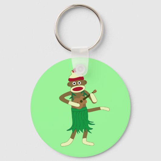 Sock Monkey Ukulele Schlüsselanhänger (Vorderseite)