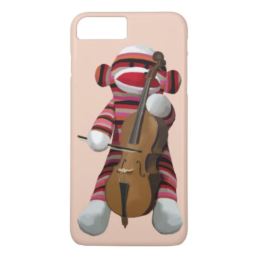 Sock Monkey und Cello 2 Case-Mate iPhone Hülle (Rückseite)