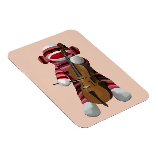 Sock Monkey und Cello 2 Magnet (Rechte Seite)