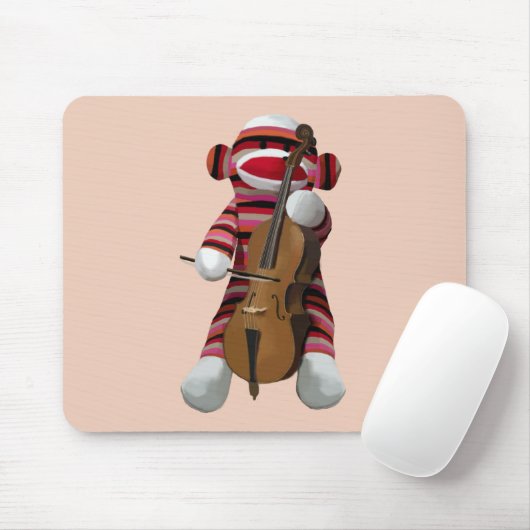 Sock Monkey und Cello 2 Mousepad (Mit Mouse)