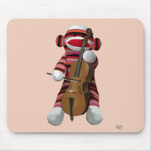 Sock Monkey und Cello 2 Mousepad
