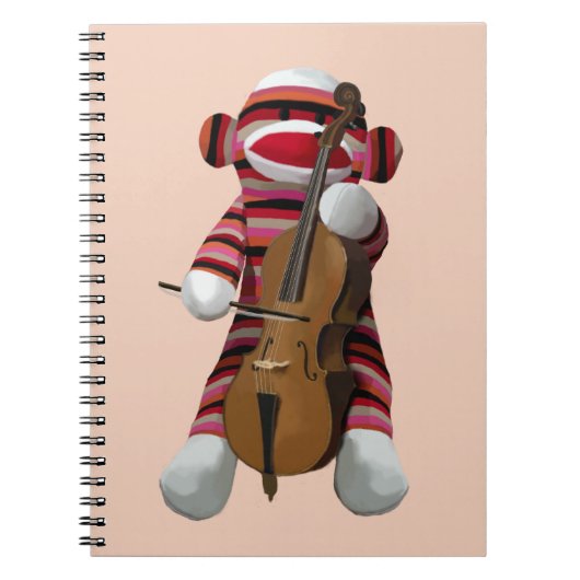 Sock Monkey und Cello 2 Notizblock (Vorderseite)