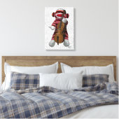 Sock Monkey und Cello Leinwanddruck (Insitu (Schlafzimmer))