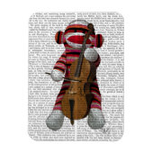 Sock Monkey und Cello Magnet (Vertikal)