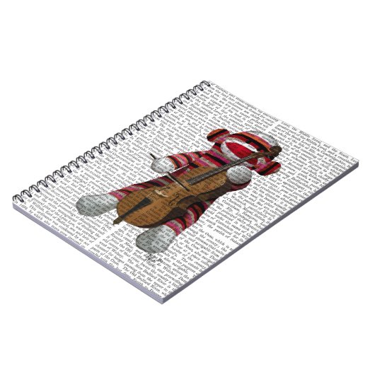 Sock Monkey und Cello Notizblock (Linke Seite)