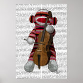 Sock Monkey und Cello Poster (Vorne)