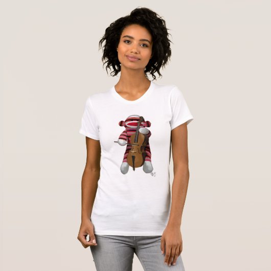 Sock Monkey und Cello T-Shirt (Vorne ganz)
