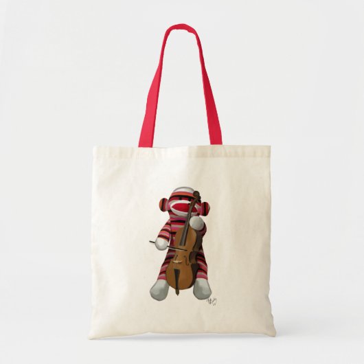 Sock Monkey und Cello Tragetasche (Vorne)