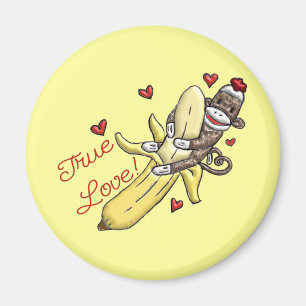 Sock Monkey Valentine Merchandise Magnet