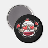 Sock Monkey Valentine Merchandise Magnet (Vorderseite/Rückseite)