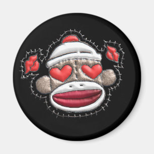 Sock Monkey Valentine Merchandise Magnet