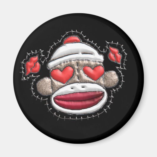 Sock Monkey Valentine Merchandise Magnet (Vorne)