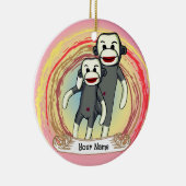 Sock Monkey Vater Keramik Ornament (Rechts)