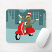 Sock Monkey Vespa Roller Mousepad (Mit Mouse)