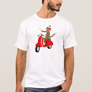 Sock Monkey Vespa Roller T-Shirt