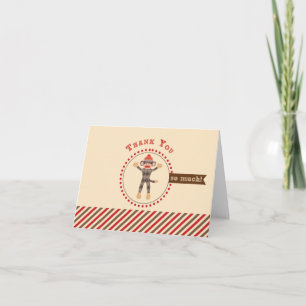 Sock Monkey Vielen Dank Karte