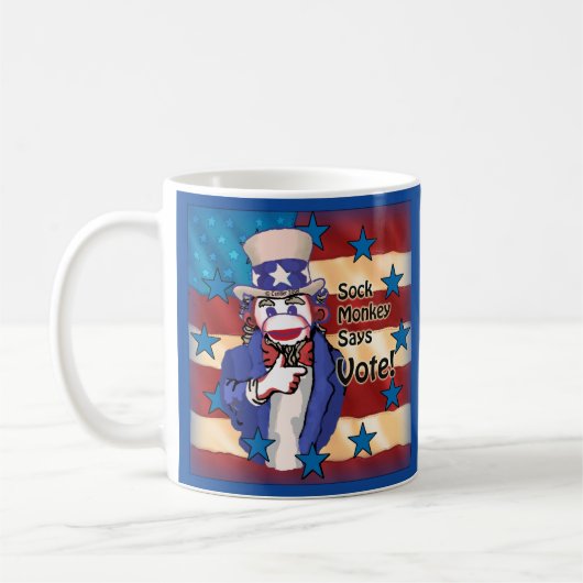 Sock Monkey Wahl Tasse (Links)