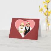 Sock Monkey Wedding Karte (Gelbe Blume)