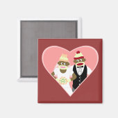 Sock Monkey Wedding Magnet (Vorderseite/Rückseite)